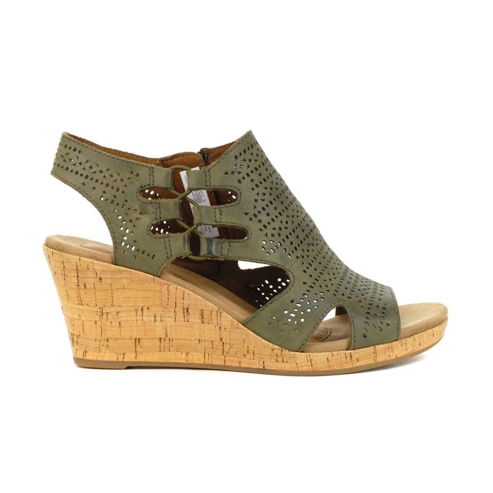 Rockport Cobb Hill Women's Janna Perf BT Green/Nubuck Sandals CH1883